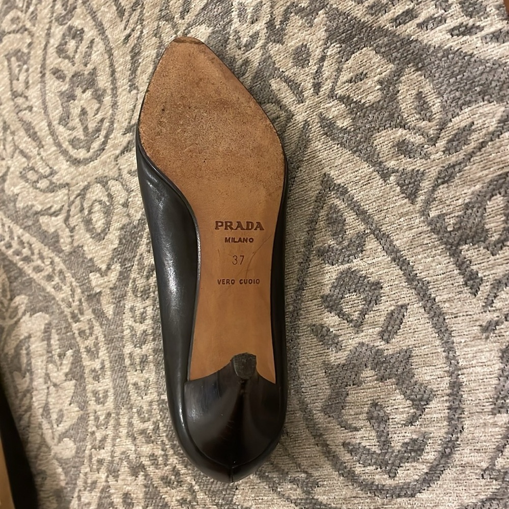 Authentic Prada Black Milano Heels with Pointed Toe